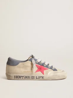 Best Golden Goose Super-Star Penstar LTD de lona com estrela de suede cor de lagosta Cabedal de lona bege