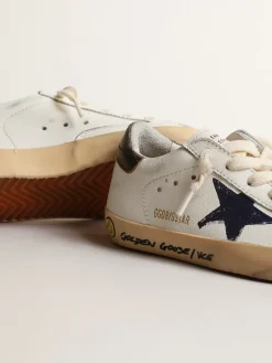 Sale Golden Goose Super-Star Young de napa com estrela estampada e talão preto Cabedal de napa branca