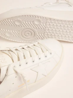 Best Sale Golden Goose Tênis Purestar feminino com talão dourado Material principal: 100% couro bovino