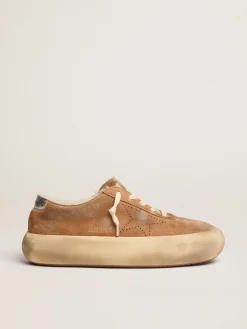 Clearance Golden Goose Tênis Space-Star de suede na cor tabaco e forro de shearling Cabedal de suede na cor tabaco