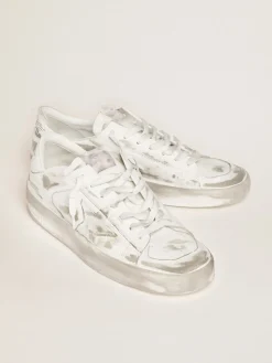 Store Golden Goose Tênis Stardan branco de couro com tratamento usado Cabedal: 100% couro bovino