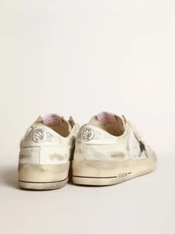 Hot Golden Goose Tênis Stardan LAB de couro cavalinho e couro brancos com estrela de suede preto Cabedal de couro cavalinho e couro brancos