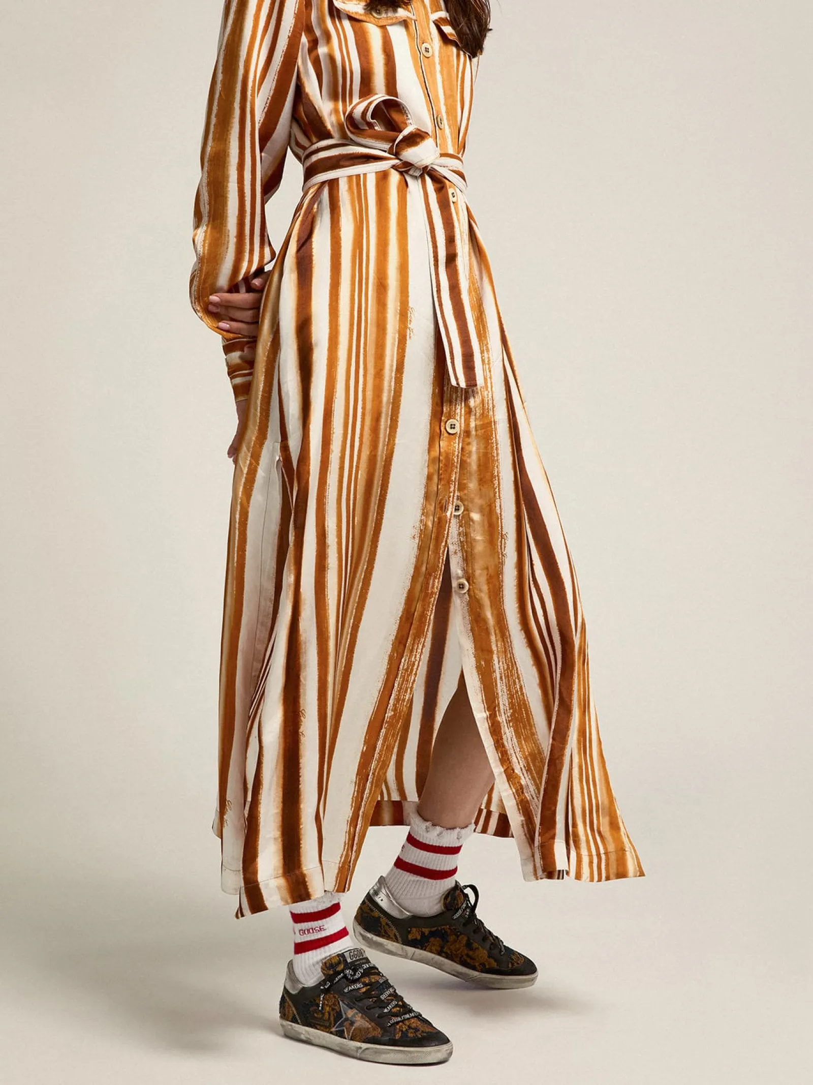 Online Golden Goose Tênis Super-Star feminino Penstar LAB de jacquard brocado e estrela de PVC Cabedal de jacquard brocado