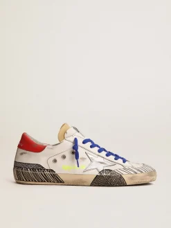 New Golden Goose Tênis Super-Star LAB de couro branco e estampa com efeito de reforço múltiplo Cor: branco