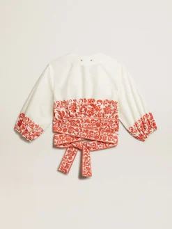 Best Golden Goose Top cropped de algodão com estampa da estação Coleção Resort