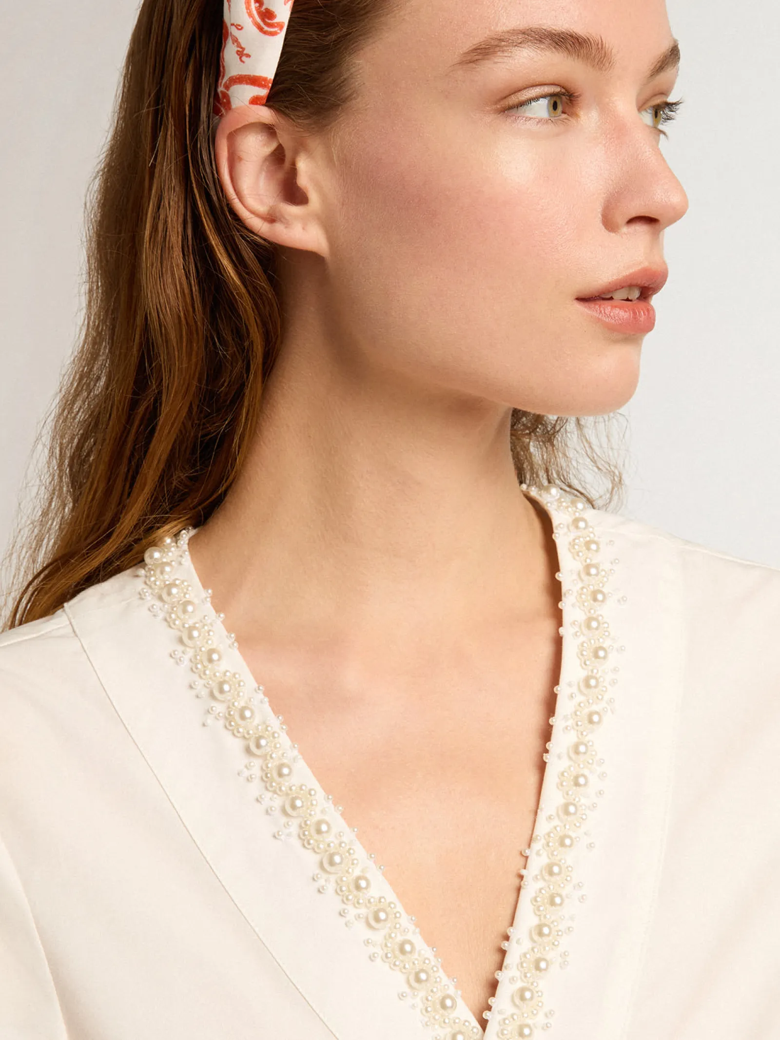 Cheap Golden Goose Top cropped de algodão com bordado de pérolas Coleção Resort