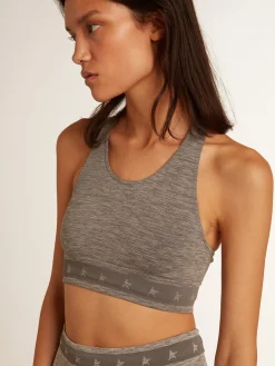 Best Golden Goose Top esportivo cinza mescla Star Collection