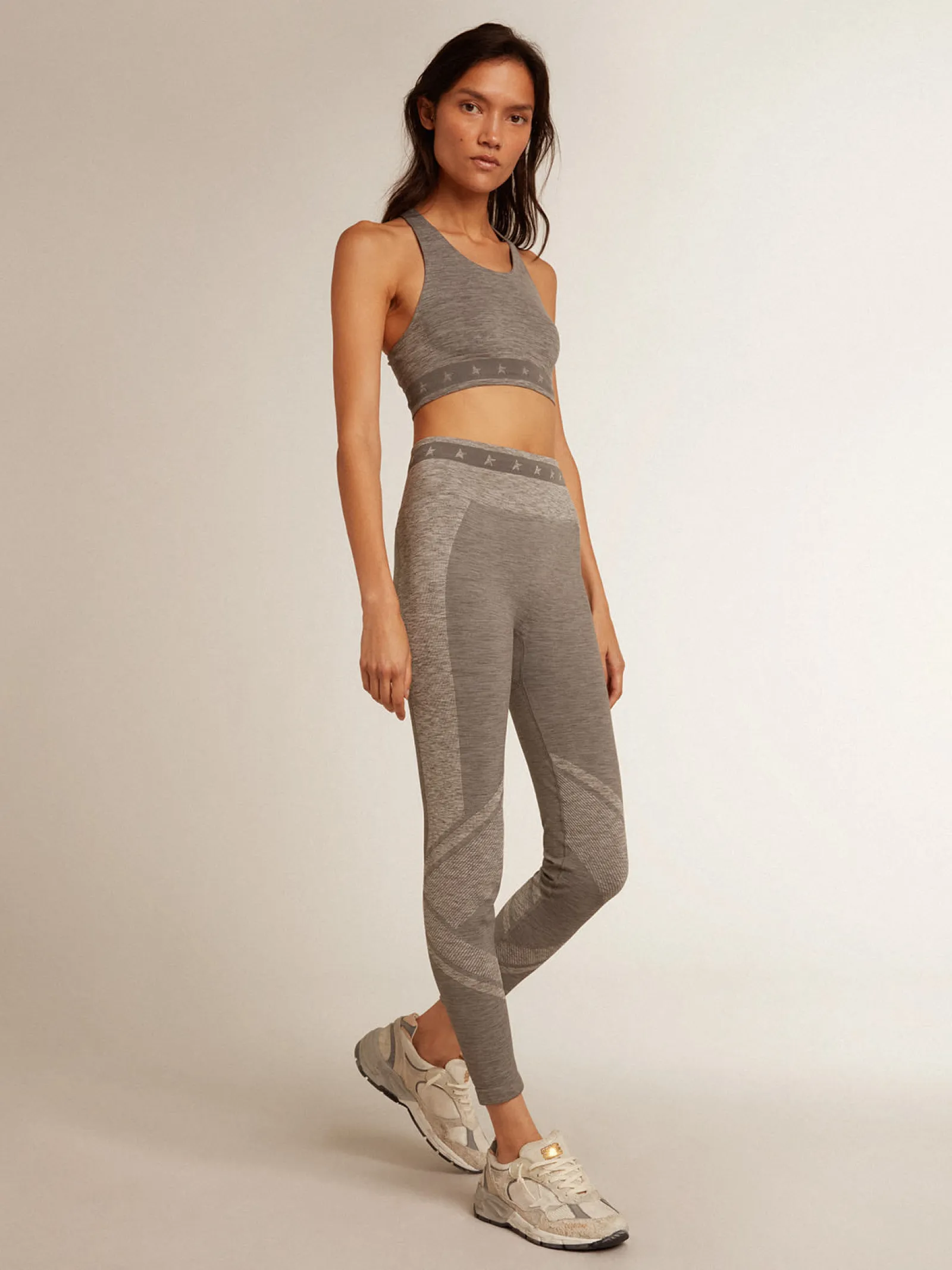 Best Golden Goose Top esportivo cinza mescla Star Collection