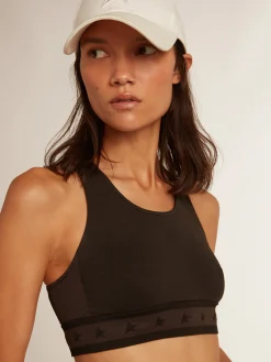 New Golden Goose Top esportivo preto Star Collection