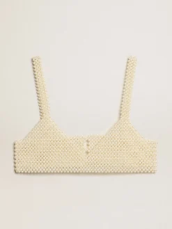 Best Golden Goose Top feminino com colar de pérolas Coleção Journey