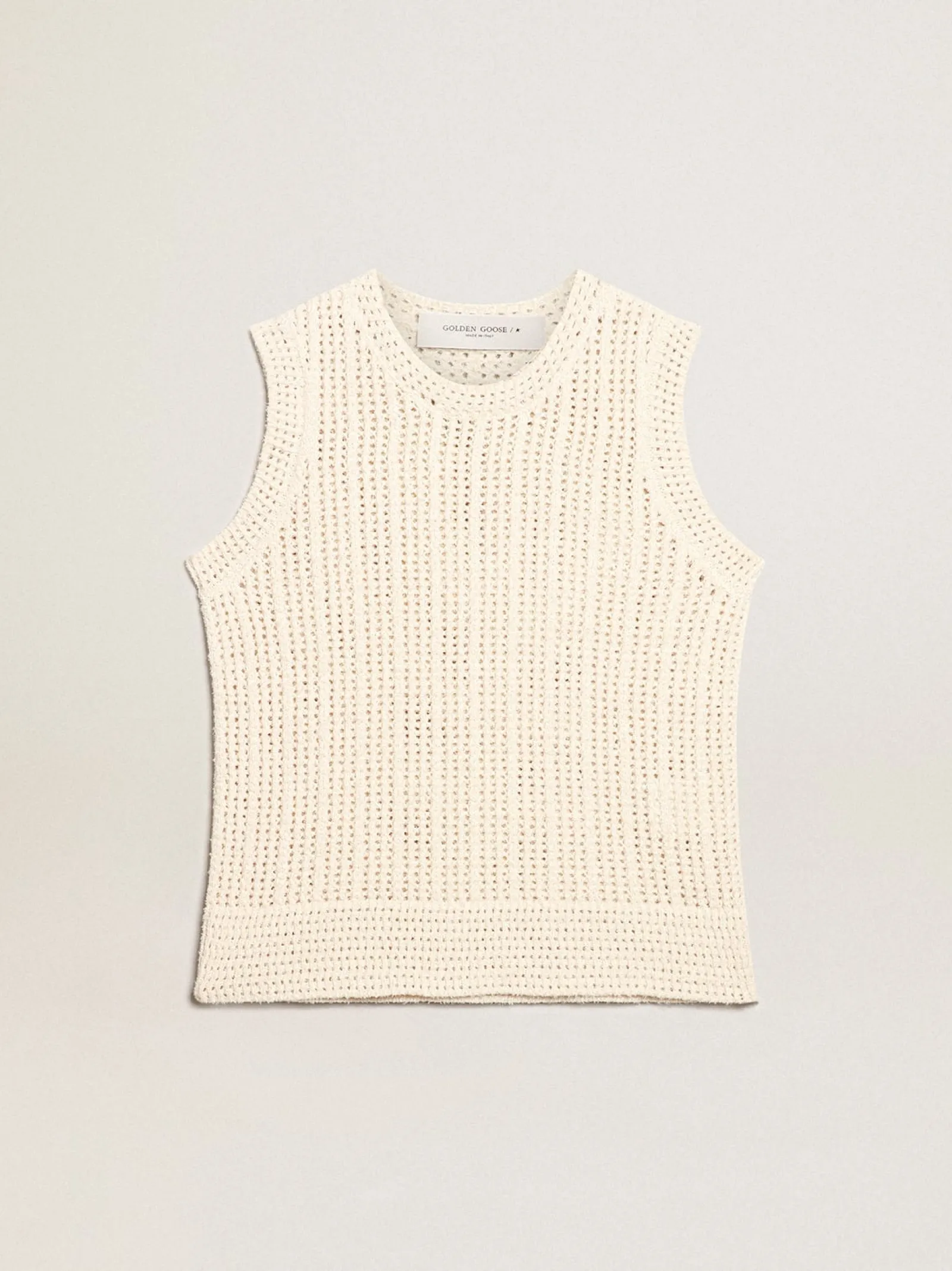 New Golden Goose Top sem manga de tricô cor de papiro Cor: papiro