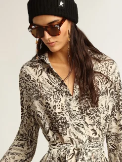 Cheap Golden Goose Vestido branco com estampa toile de jouy preta Cor: branco