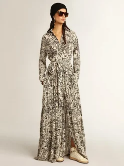 Cheap Golden Goose Vestido branco com estampa toile de jouy preta Cor: branco