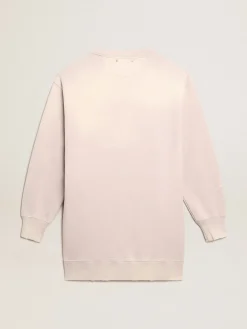 Fashion Golden Goose Vestido de moletom rosa pálido com tratamento desgastado Cor: rosa pálido
