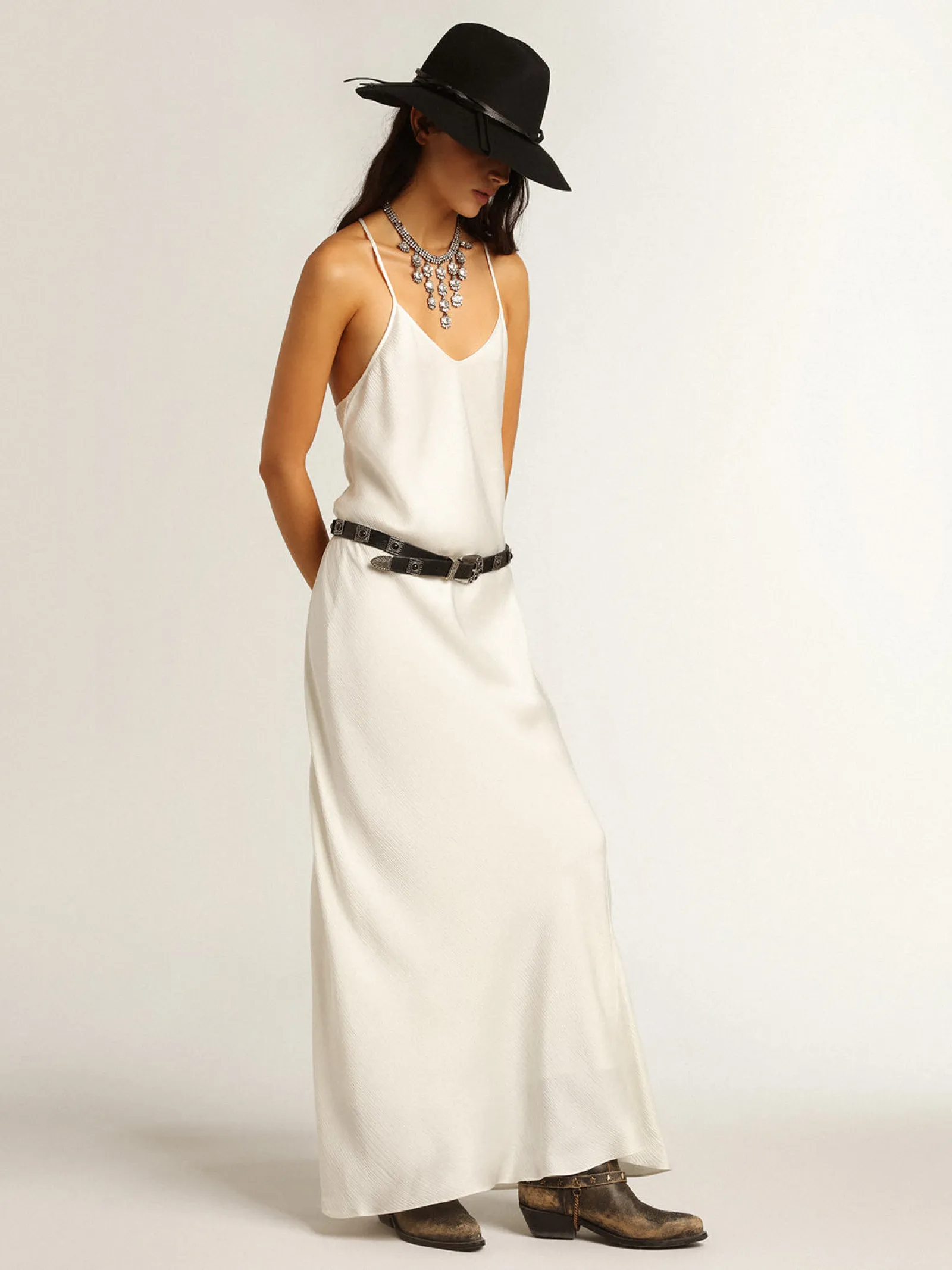 Discount Golden Goose Vestido slip dress cor de pergaminho Cor: pergaminho
