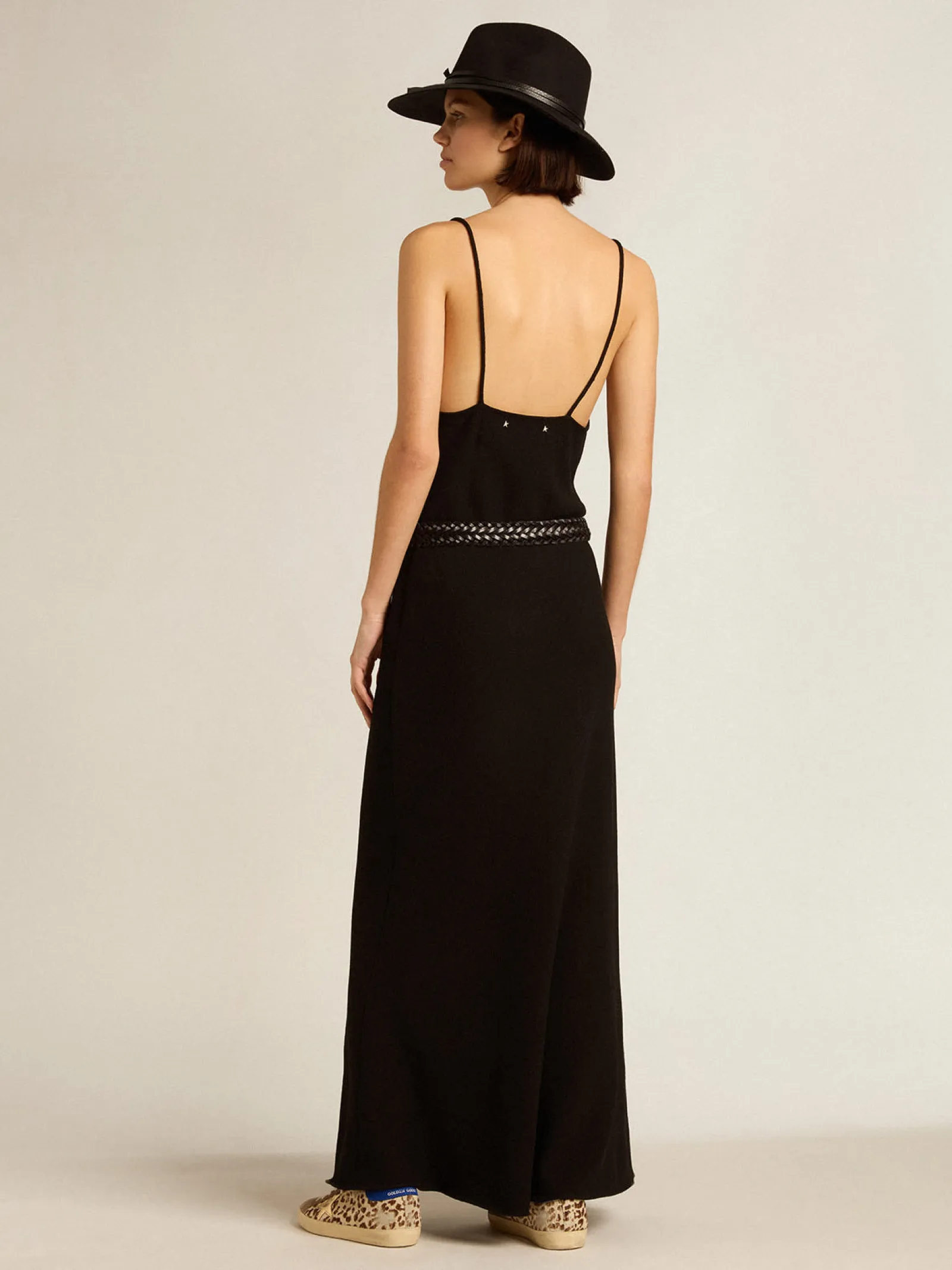 New Golden Goose Vestido slip dress preto Coleção Journey