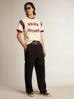 Cheap Golden Goose V-Star Masculino de napa preta com estrela de couro preto Cabedal de napa preta