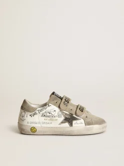 Outlet Golden Goose Young Old School de napa branca com inserções havana-rosado Cabedal de napa branca