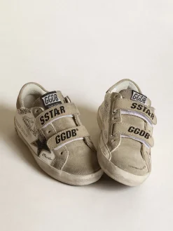 Outlet Golden Goose Young Old School de napa branca com inserções havana-rosado Cabedal de napa branca